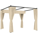 Outsunny 3 x 3(m) Pergola with Retractable Roof and Curtains