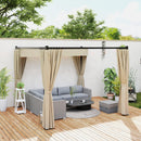 Outsunny 3 x 3(m) Pergola with Retractable Roof and Curtains
