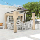Outsunny 3 x 3(m) Pergola with Retractable Roof and Curtains