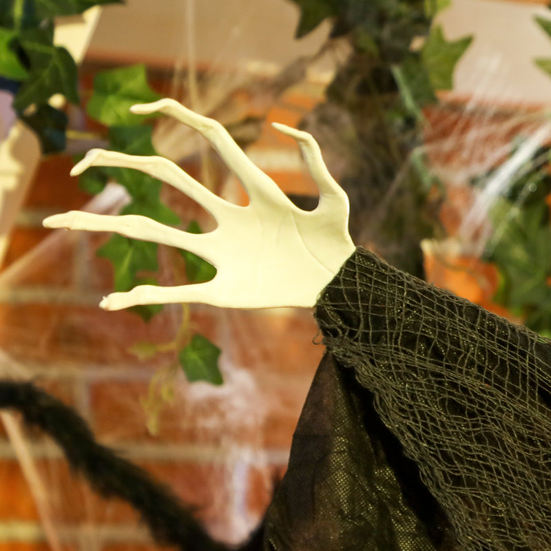 Outsunny Voice Activated Halloween Animatronics Hanging Witch, Purple