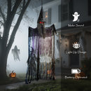 Outsunny Voice Activated Halloween Animatronics Hanging Witch, Purple