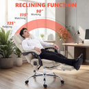 HOMCOM Massage Office Chair With Heat, 135° Reclining Desk Chair, Cream