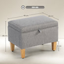 HOMCOM Linen Storage Ottoman Storage Box with Rubberwood Legs