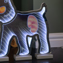 40cm Infinity Light up Snowdog Christmas Decoration with White LEDs on Wooden Base