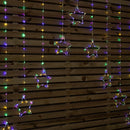 1.2m Light up Star Curtain Christmas Lights with Multi-Coloured LEDs