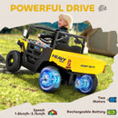 AIYAPLAY 12V Kids Ride on Car, Kids UTV with Electric Dump Bed, Yellow