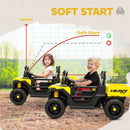 AIYAPLAY 12V Kids Ride on Car, Kids UTV with Electric Dump Bed, Yellow