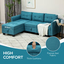 HOMCOM Convertible Modular Sectional Sofa w/ Storage Wood Frame