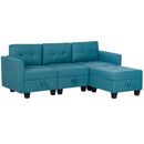 HOMCOM Convertible Modular Sectional Sofa w/ Storage Wood Frame