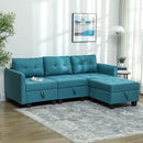 HOMCOM Convertible Modular Sectional Sofa w/ Storage Wood Frame