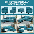 HOMCOM Convertible Modular Sectional Sofa w/ Storage Wood Frame
