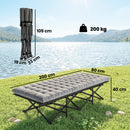 Outsunny Camping Cot Heavy Duty Folding Bed with Soft Pad Grey