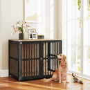 PawHut Dog Crate Furniture with Anti-Chew Resistant Mesh for Dogs - Walnut Brown