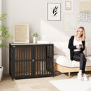 PawHut Dog Crate Furniture with Anti-Chew Resistant Mesh for Dogs - Walnut Brown