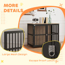 PawHut Dog Crate Furniture with Anti-Chew Resistant Mesh for Dogs - Walnut Brown