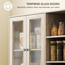 HOMCOM 172 cm Tall Kitchen Cupboard, Pantry Storage Cabinet, Light Grey
