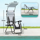 Outsunny 2 Pcs Zero Gravity Lounger Chair, Folding Reclining Chair