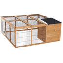 PawHut Rabbit Hutch, Guinea Pig House Outdoor Cage w/Openable Top, Yellow