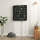 HOMCOM 7-Tier Wall Display Cabinet w/ Shelves Glass Doors