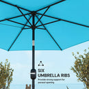 Outsunny 2.6M Garden Parasol Umbrella With Aluminium Pole, Tilt, Crank