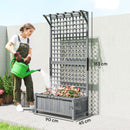 Outsunny Wood Planter with Trellis for Climbing Plants Planter Box Dark Grey