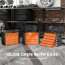 HOMCOM 4 Drawers Large Tool Box, Steel Toolbox With Handle