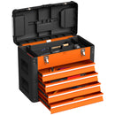 HOMCOM 4 Drawers Large Tool Box, Steel Toolbox With Handle