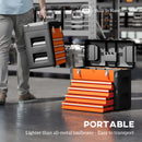 HOMCOM 4 Drawers Large Tool Box, Steel Toolbox With Handle