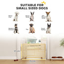PawHut Freestanding Pet Gate for Small Dogs, 75 x 51 cm, Natural
