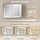 HOMCOM 60 x 80 cm LED Bathroom Mirror Cabinet with Double-Sided Mirrors