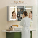 HOMCOM 60 x 80 cm LED Bathroom Mirror Cabinet with Double-Sided Mirrors