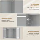 HOMCOM 60 x 80 cm LED Bathroom Mirror Cabinet with Double-Sided Mirrors