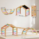 AIYAPLAY 9 in 1 Climbing Frame with Ramp, Slide, Arch, Ladder, Blackboard
