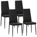 HOMCOM Dining Chairs, Faux Leather Kitchen Chairs, Black