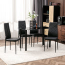 HOMCOM Dining Chairs, Faux Leather Kitchen Chairs, Black