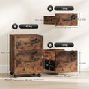 HOMCOM Roll File Cabinet with Drawer, Organiser Letter Size, Rustic Brown