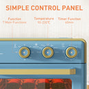 20L Mini Oven Toaster Oven W/ Warm Broil Toast Bake Air Fryer Timer 1400W Blue