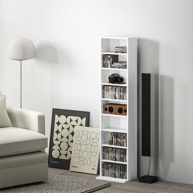 HOMCOM 260 CD Storage Unit 120 DVD Storage Tower with 9 Compartments