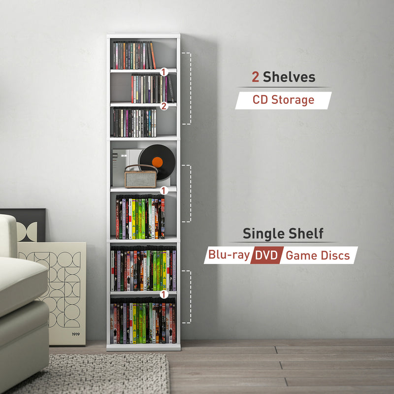 HOMCOM 260 CD Storage Unit 120 DVD Storage Tower with 9 Compartments