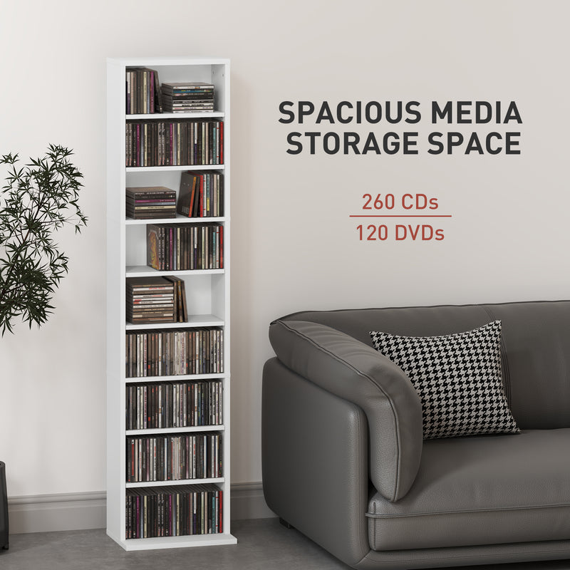 HOMCOM 260 CD Storage Unit 120 DVD Storage Tower with 9 Compartments