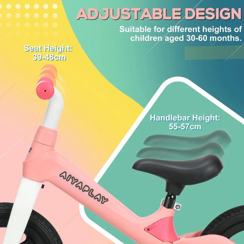 AIYAPLAY Balance Bike for Ages 30-60 Months -Pink