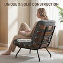 HOMCOM Accent Chair, Reading Chair With Spring Cushion, Dark Grey