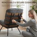 HOMCOM Accent Chair, Reading Chair With Spring Cushion, Dark Grey