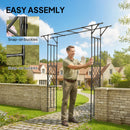 Outsunny Garden Arch, Rose Arch, 180 x 40 x 215 cm, Black