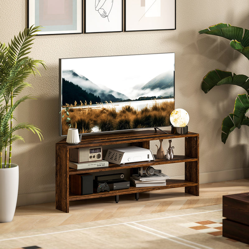HOMCOM Corner TV Stand, TV Unit With Open Shelves For 47 Inch TV
