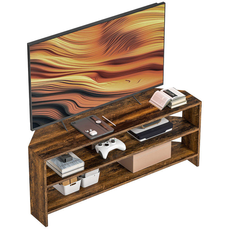 HOMCOM Corner TV Stand, TV Unit With Open Shelves For 47 Inch TV