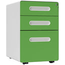 3 Drawer Modern Steel Filing Cabinet W/ 4 Wheels Lock Pencil Box Office Yellow