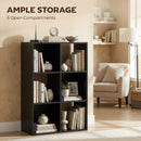 HOMCOM Industrial Storage Shelf, Bookcase, Bookshelf, Black Wood Effect