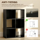 HOMCOM Industrial Storage Shelf, Bookcase, Bookshelf, Black Wood Effect