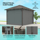 Outsunny 3.6x3(m) Hardtop Gazebo Garden Pavilion W/ Polycarbonate Roof, Grey